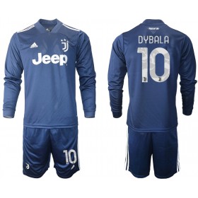 Jalkapallo Pelipaidat Juventus Paulo Dybala 10 Lasten Vieraspaita 2020-2021 Pitkähihainen